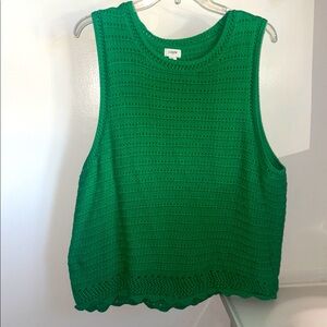 Jcrew Green Crochet Tank Top